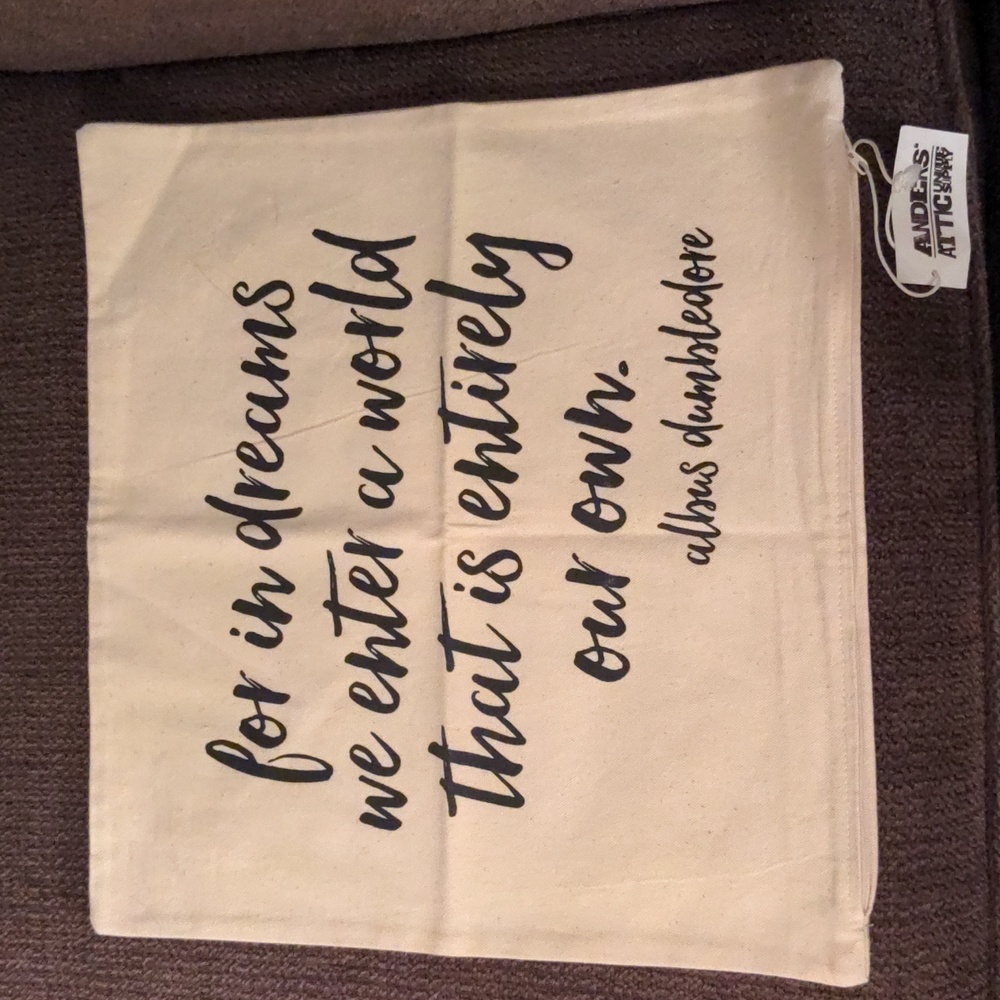 NWT Anders Attic Dumbledore Quote Decorative Pillow Case, 15.75" x 14.5"